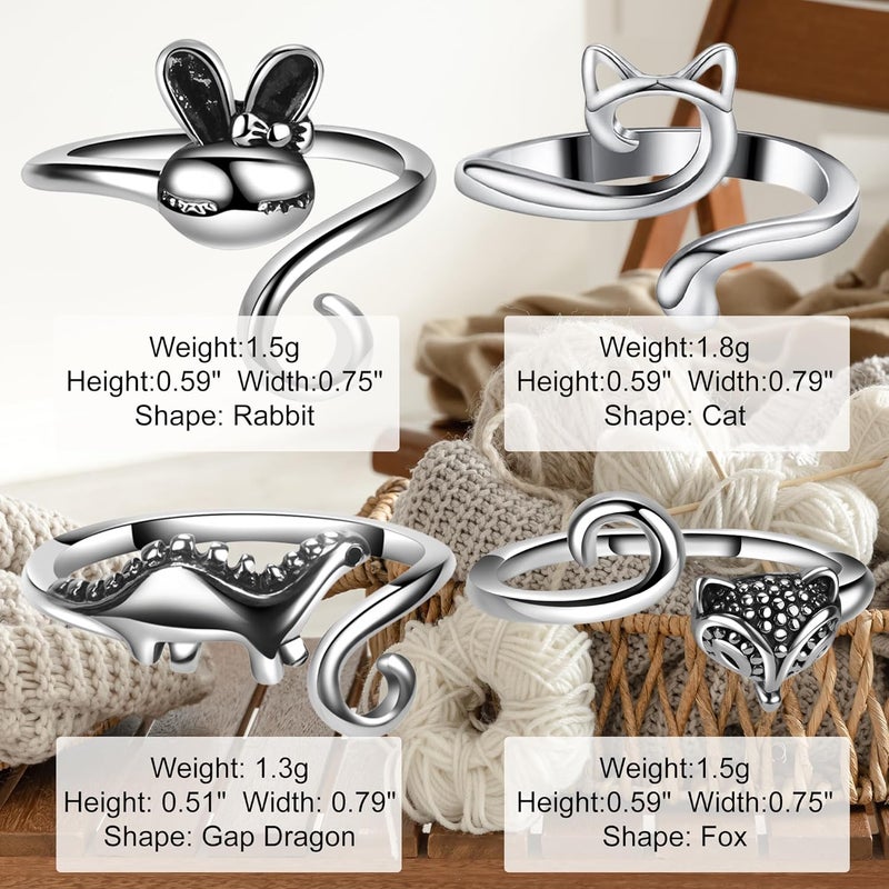 Hotlea Store 8 Pieces Crochet Tension Rings for Crocheting Yarn Guide Ring for Finger Yarn Crochet Ring Knitting Accessories - Image 5
